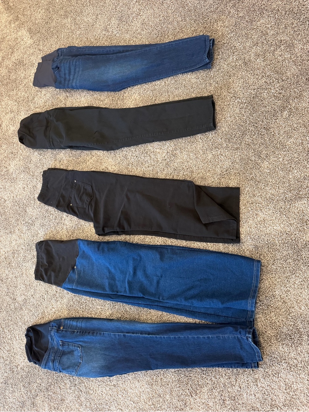 Lot of 5 Maternity Jeans & Pants - Blue and Black